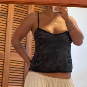 Elegant Black Sequin Camisole